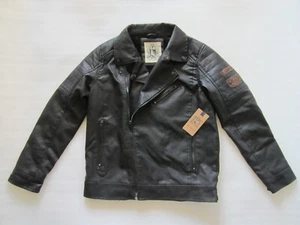 NWT BLEU GRANDEUR DARK BROWN FAUX LEATHER MENS BIKER BOMBER JACKET Sz S MSRP$150 - Picture 1 of 23