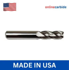 3/8" Solid Carbide End Mill – 4 Flute .045 Corner Radius – CNC Milling USA Made - Picture 1 of 3