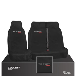 Custom Logo FORD TRANSIT MK8 Heavy Duty 100% Waterproof Black Van Seat Covers - Picture 1 of 1