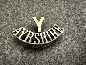 Original Post WW1 AyrshireYeomanry Vergoldung Metall Schulter Titel - Bild 1 von 2