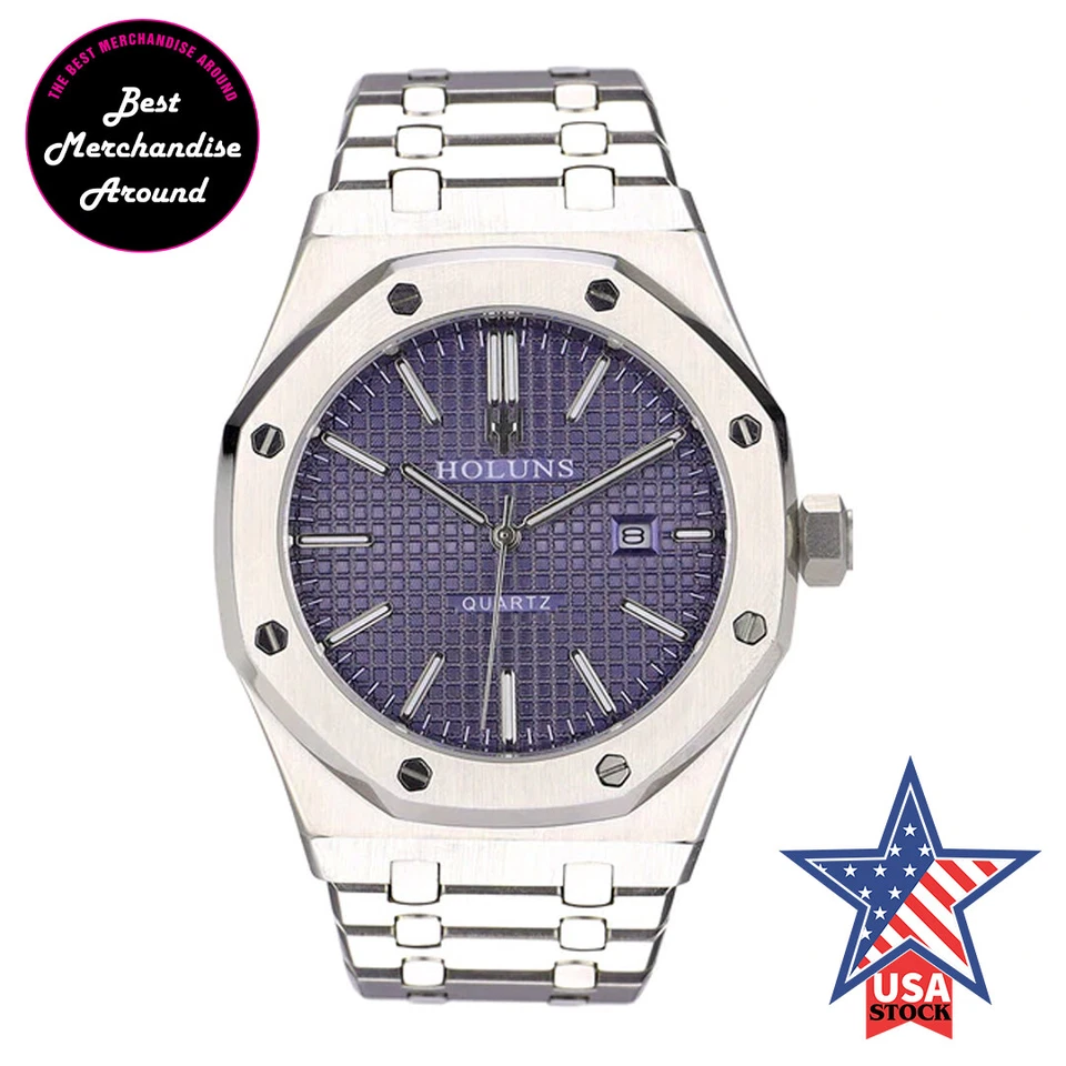 Blue Sapphire Luxury mens watch MIYOTA quartz Oak Homage Holuns watch 41mm - Image 1 of 4