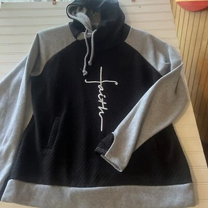 Faith embroidered double hoodie sweatshirt. womens size XL - Picture 1 of 9
