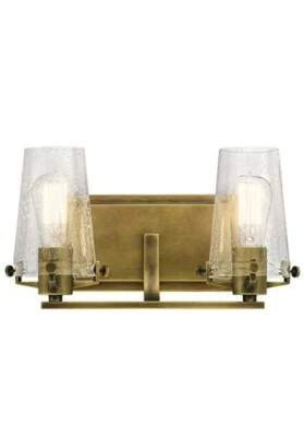 Kichler  2-Light Bath Light Natural Brass 45296 NBR - Image 1 of 4