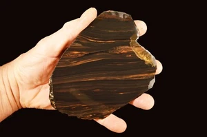 MAHAGONI GOLD GLANZ OBSIDIAN 5 1/2" Lapidarplatte Cabbing Scheibe Rohgestein Mineral - Bild 1 von 2