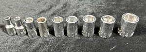 9 Craftsman Sockets 4, 5, 7-12, 14 mm 1/4" drive NICE!!! * - Picture 1 of 4