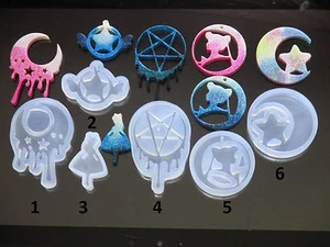 Silicone Molds Various Shapes Dancer Magic Circle Moon Star - Picture 1 of 7