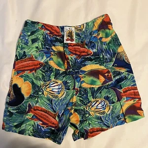 Vintage Yo Wear Max Boxxer Kinder Unisex Shorts Meer Fisch Pastell 100 % Baumwolle Neu aus altem Lagerbestand USA M - Bild 1 von 2