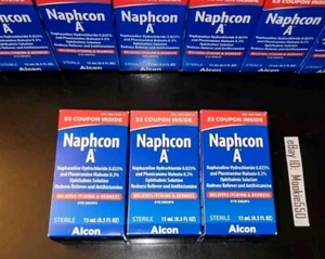 EXP 10/2027+! 3 Box Lot NAPHCON A Eye Allergy Relief Drops 15mL (0.5 oz) - Picture 1 of 7
