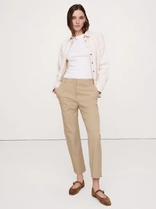 NEW Banana Republic Women All Day Pants Slim Taper Elastic Waist Black Beige M L - Picture 1 of 16