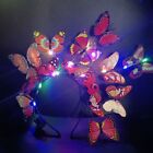 LED Glow Butterfly Bridal Tiaras Colorful Butterfly Hair Band