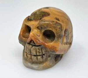 Pequeño 1.5" Ámbar Marrón Mármol Piedra Natural Tallada a Mano Calavera Espeluznante Esqueleto - Imagen 1 de 5