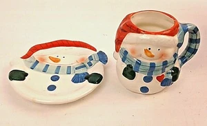 Snowman Mug and Plate Pacific Islands Creation Co. Holliday Christmas Decorating - Picture 1 of 6