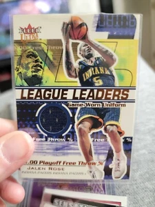 Jalen Rose 2001-02 Fleer Ultra League Leaders Game Worn Jersey /450 /14? RARE - Picture 1 of 2