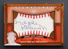 2005 Upper Deck Sweet Spot Classic Brooks Robinson BALL PATCH AUTO, Bronze Foil