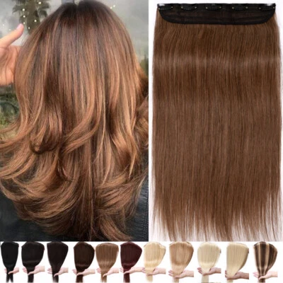 30-60cm Eine Tresse 100% Remy Echthaar Clip in Extensions Haarverlängerung Glatt - Bild 1 von 4