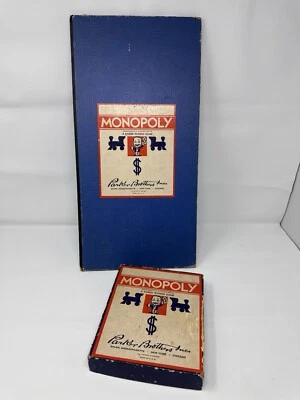 Vintage 1946 Monopoly Board Game Parker Brothers Wood Pieces Alligator Texture - Image 1 of 4
