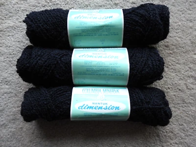 Nantuk Dimension Columbia Minerva Black Set of 3  100% Acrylic  1 oz Yarn Foto 1 de 4