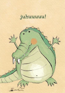 Postkarte: Krokodil / JuHuuuu! - Bild 1 von 1
