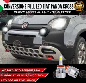 KIT FULL LED H11 6000K CANBUS XENON 7200LM LUMEN FENDINEBBIA FIAT PANDA CROSS - Picture 1 of 11