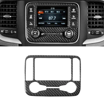 Cubierta de panel de radio de consola central de fibra de carbono para Dodge Ram 1500 2013-2015 Foto 1 de 4