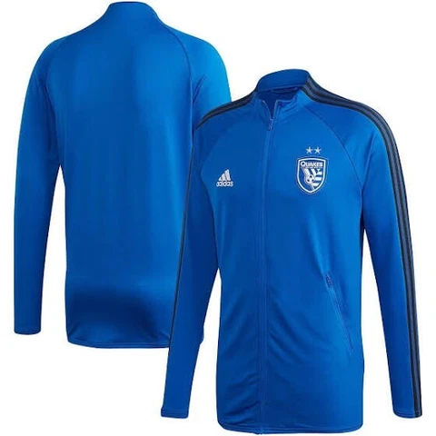 $85 MLS Adidas San Jose Earthquakes Soccer Full-Zip Anthem Jacket 2XL NWT FI1446 Cover