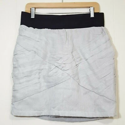 Miss Me MM Couture Falda Plisada Gris Talla L Niveles Pintuck Ancho Cintura Elástica Foto 1 de 4