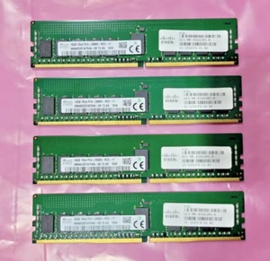 Lot of 4 CISCO 16GB (1X16GB) 1RX4 PC4-2666V SERVER MEMORY UCS-MR-X16G1RS-H - Picture 1 of 2