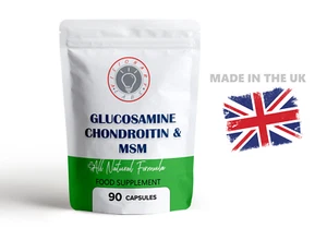 Glucosamine Chondroitin MSM Complex Capsules for Joint Support, Made In UK - Picture 1 of 6