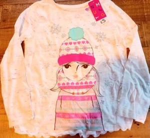 BNWT Nutmeg Winter snowflake Girl's top long sleeved t-shirt Age 5 - 6 years - Picture 1 of 5