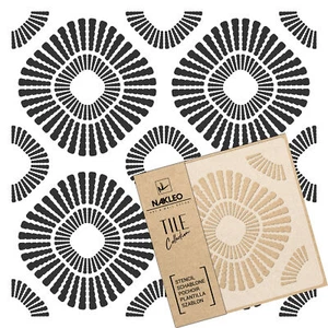 OLMOS Tile reusable PLASTIC Stencil // Moroccan Geometric // Floor Wall - Picture 1 of 4