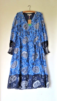 BNWT Boden Tie Waist Midi Dress Sz 18 R Marina Gardenia Grove - Image 1 of 4