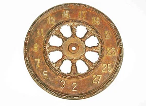 c1890 Antique Bronze ELEVATOR FLOOR INDICATOR DIAL-Stagnated Levels 2-27 FLOORS - Picture 1 of 10