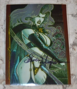 EVIL ERNIE SIGNED  STEVEN HUGHES Autograph Chrome Evil Ernie Set #2 LADY DEATH - Picture 1 of 2