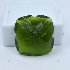 CERTIFIED Natural Square Cushion Cut 53.25 Ct Green Peridot Loose Gemstone - Picture 1 of 6