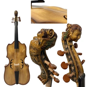 Violín bajo marca Song Viola da Gamba pergamino tallado 6 cuerdas 29 1/2", forma de cuerpo - Imagen 1 de 12