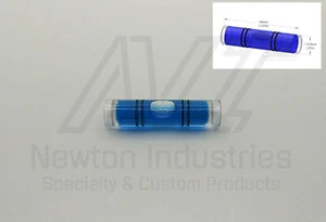 5pcs Acrylic Ø9.5x40mm DL Bubble Spirit Level Vial Blue Sens: 32'/2mm 9.31mm/m - Picture 1 of 1