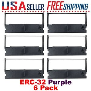 6 Pack - Epson ERC-32 Purple Ribbon Ink ERC32  ER-5115II MA-1350 MA-1530