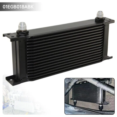 Oil Cooler 16 Row 8AN Universal Engine Transmission 3/4"UNF16 AN-8 Black - Image 1 of 4