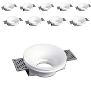 10 Pezzi Portafaretto Da Incasso in Gesso a Scomparsa, Compatibile Con Faretti G - Foto 1 di 12