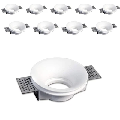 10 Pezzi Portafaretto Da Incasso in Gesso a Scomparsa, Compatibile Con Faretti G - Immagine 1 di 4