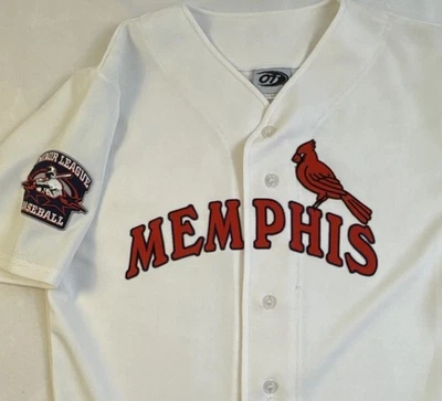 Camiseta deportiva de béisbol de carretera gris con licencia oficial MiLB Memphis Redbirds juvenil XL de colección Foto 1 de 4