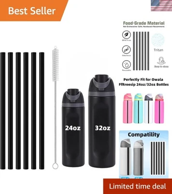 6PCS Replacement Straws for Owala Water Bottle 24 oz 32 oz,Reusable Tritan Straw - Image 1 of 4
