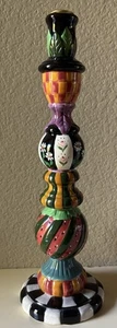 "Candelabro de cerámica pintado a mano de colección por Peggy Fairfax Herrick House Of Hatten 14""" - Imagen 1 de 7