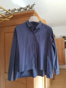 COS extravagante Bluse*Hemdbluse🌺vorn Schlitze🏵hinten länger🌞Gr. 44🌸Blaugrau - Bild 1 von 7