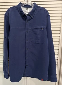 The North Face Button Up Shirt Men's Size M Blue Long Sleeve Soft Heavyweight - Picture 1 of 7