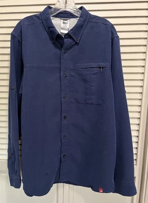 The North Face Button Up Shirt Men's Size M Blue Long Sleeve Soft Heavyweight - Image 1 of 4