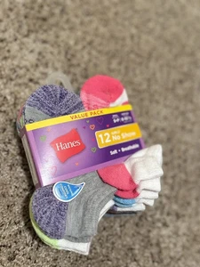 NEW - Hanes Girls - Cool Comfort - No Show Socks - 12 Pack - Small - Picture 1 of 1