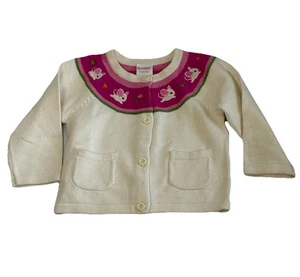 Gymboree süß wie eine Maus Strickjacke Pullover Gr. 6-12 M bestickte Passe Baumwolle - Bild 1 von 8