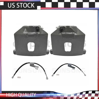 4 件前置汽车制动卡钳带制动软管线适用于 1996 年雪佛兰 G30 — 第 1/4 张图片