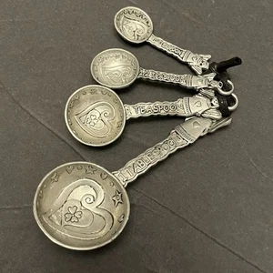 Juego de 4 - Cucharas Medidoras Medidaras Corazón de Ángel Plata - Ganz - Imagen 1 de 6